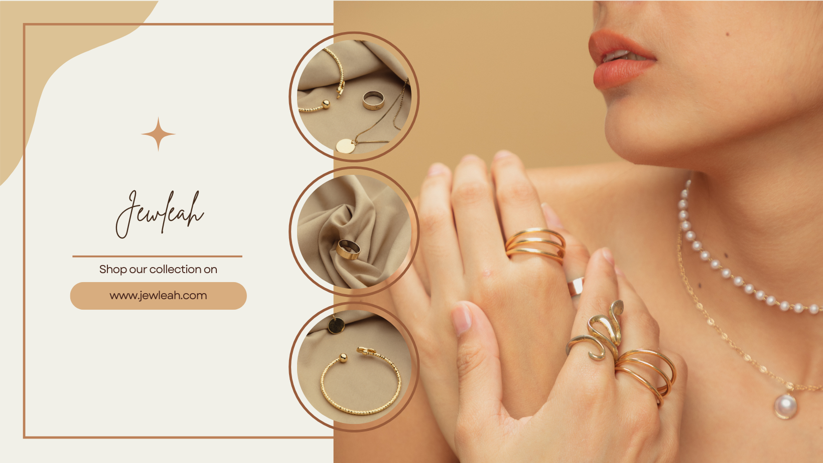 Brown Aesthetic Jewelry Online Shop Facebook Cover