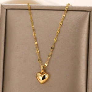 Stainless Steel Love Heart Necklace For Women