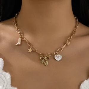 Charm Necklace Gold Color